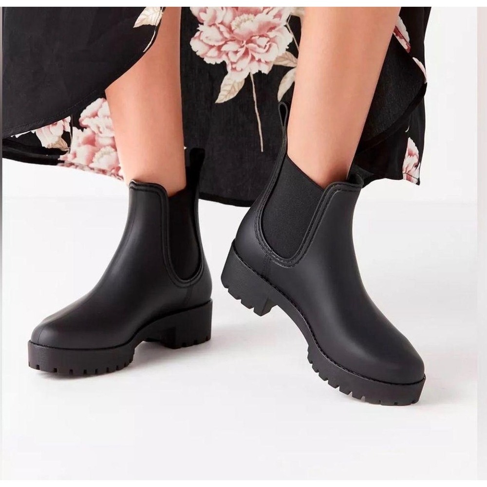 Jeffrey Campbell Cloudy Rainboots Black Waterproof Sz 9